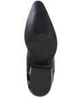 Men's Pointed Toe Leather Cowboy Boots - Made in Mexico - Black 135