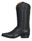 Men's Pointed Toe Leather Cowboy Boots - Made in Mexico - Black 135