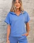 Karina Casual Zipped Short Sleeve Hoodie and Shorts Set