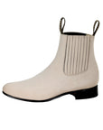 Charro Style Western Boot In Bone Nubuck Leather With ExtraLongLasting AllDayWear Comfort