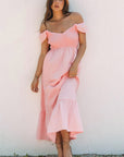 Ashlyn Flutter Sleeve Smocked Bodice Maxi Dress