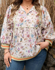 Andi Striped Detail Babydoll PLUS Blouse