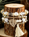 Mariana Beaded Fringed Layered Bracelet