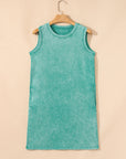 Mineral Wash Pocketed Tank Mini Dress
