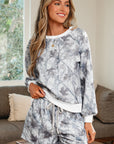 Abstract Camo Pullover & Drawstring Shorts Set