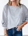 Mercy Hem Pullover top Long Sleeve Top