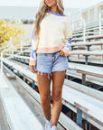 Ashaora Exposed Seam Oversized Sweatshirt