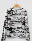 Western Camo Mesh Long Sleeve Top