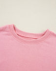 Solid Drop Shoulder Crewneck Pullover Sweatshirt