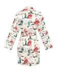 Desert Rodeo Women's Long Sleeve Belted Satin Feel Dressing Lounge Robe