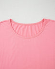 Solid Frilled Hem Short Sleeve T-Shirt
