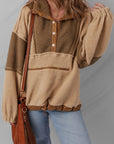 Adaline Patchwork Half Sherpa Sweatshirt