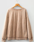 Plus Size SAVE BY GRACE Embroidered Mineral Wash Sweatshirt
