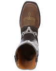 El General Rodeo Boot — Crazy Brown/Dark Brown with Embroidery