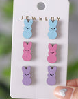 Dylan Bunny Doll Wooden Earrings