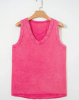 Mineral Wash V-Neck Tank Top
