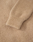 Solid Fuzzy Button-Front Cardigan