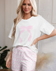 Bow Tie Top and Shorts Lounge Set
