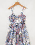 Floral Spaghetti Strap Tiered Mini Dress
