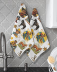 Vintage Cowboy Collage Dish Towel Set of 2 Made in America