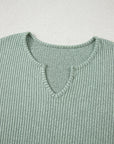 Ribbed Knit Long Sleeve Top and Leggings Set