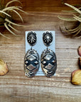 Sterling Silver Dangle Earrings – Native Made by Leander & Rhonda Largo, USA