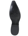 Men’s Snip Toe Leather Cowboy Boot - Imitation Ostrich Print - Black 40848