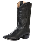 Men's Pointed Toe Leather Cowboy Boots - Made in Mexico - Embossed Stingray Print - 41528
