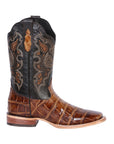 El General Rodeo Boot — Printed Caiman in Light Brown