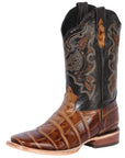 El General Rodeo Boot — Printed Caiman in Light Brown