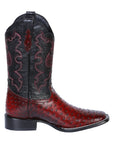 El General Rodeo Boot — Printed Ostrich Burgundy