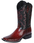 El General Rodeo Boot — Printed Ostrich Burgundy