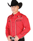 El General Embroidery Western Shirt in Red/Black