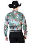 Senor De Los Cielos Casual Long Sleeve Shirt in Green