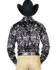 Black And Beige Casual Long Sleeve Shirt