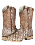 El General Men's Exotic Monster Fish Rodeo Boots in Cream