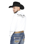 El General Embroidery Western Shirt in White/Black