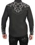 El Señor De Los Cielos Embroidery Shirt in Black/White