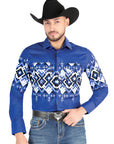 El General Casual Long Sleeve Shirt in Blue