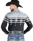 El General Casual Long Sleeve Shirt in Black/Gray
