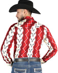 El General Casual Long Sleeve Shirt in Burgundy