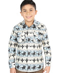 Casual Long-Sleeve Shirt by El General in Blue