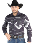 El General Casual Long Sleeve Shirt in Black