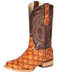 El General Men's Exotic Monster Fish Rodeo Boots in Honey
