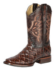 El General Rodeo Boot — Imitation Pirarucu in Brown