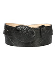 El General Cowboy Belt — Imitation Pirarucu in Black