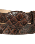 El General Cowboy Belt — Imitation Pirarucu in Brown