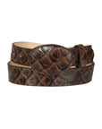 El General Cowboy Belt — Imitation Pirarucu in Brown
