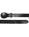 El General Cowboy Belt — Imitation Lizard in Black
