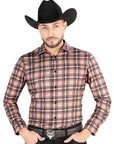 El General Casual Long-Sleeve Shirt in Beige/Black